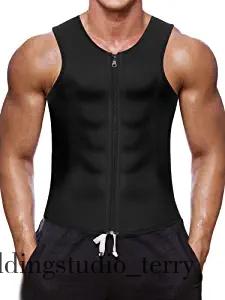 Men Waist Trainer Vest Hot Neoprene Corset Body Shaper Zipper Sauna